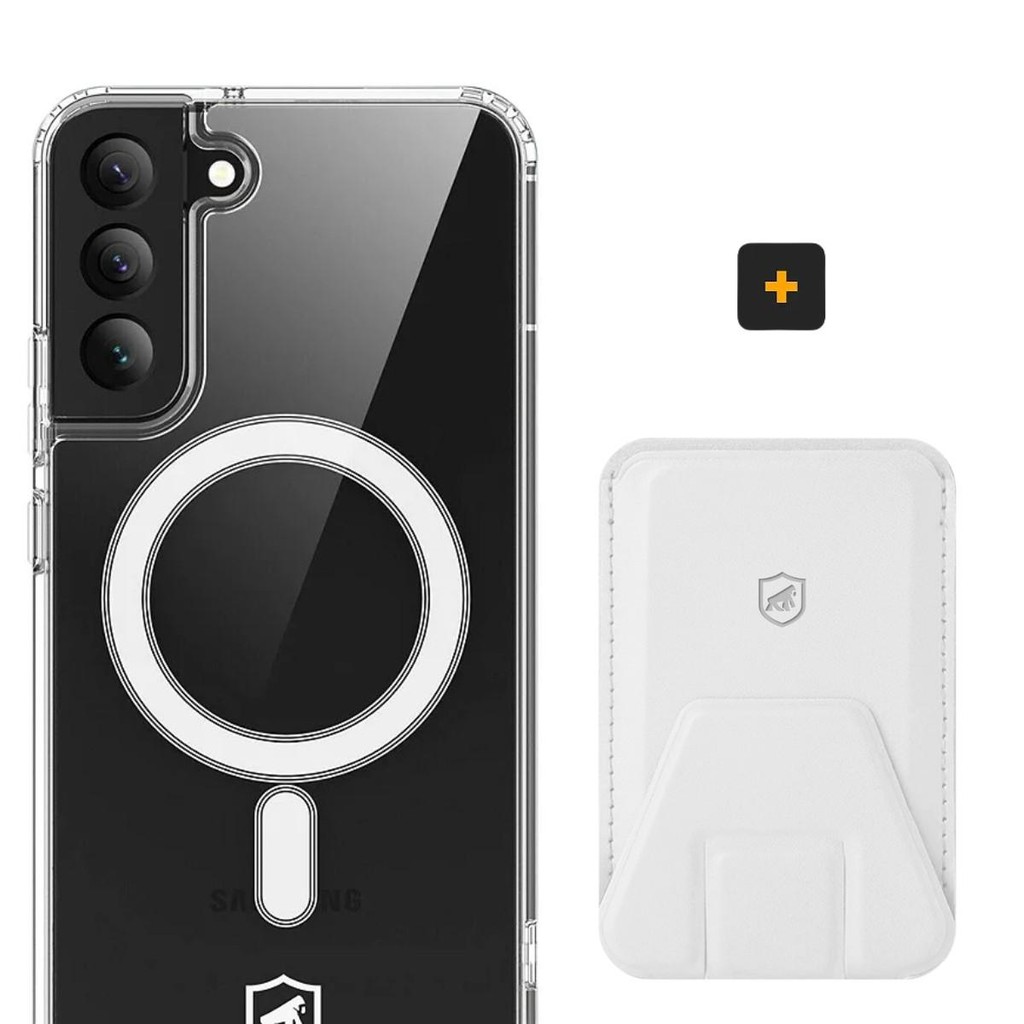 Kit Magsafe - Capa case capinha e Carteira com Kickstand para Samsung Galaxy S22
