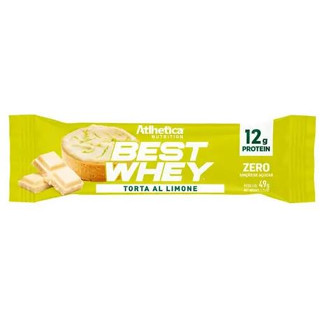 Barra Proteica Best Whey Torta de Limão Branco Atlhetica 49g em Oferta na Shopee