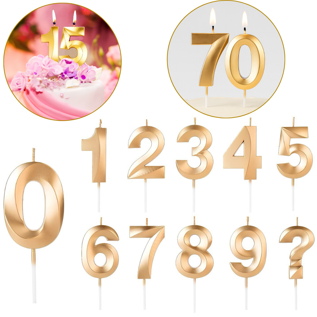 Kit 2 Velas de Aniversário Unidade Design Perolizada Dourada Metalizada Bolo Grande  - Silver Festas em Oferta na Shopee