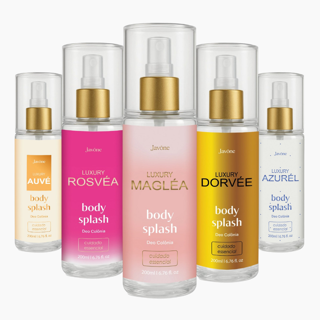 Kit 5 Body Splashes Javône | Luxury | Fragrâncias Icônicas | Qualidade e Encanto | Envio Imediato