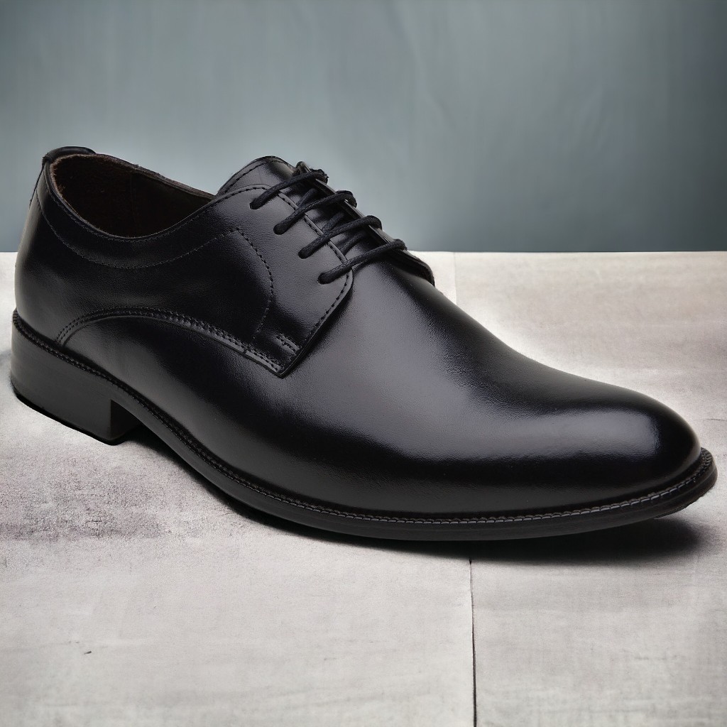Sapato Bari Derby Couro Social Masculino Oxfrord Clássico em Couro Bico Redondo