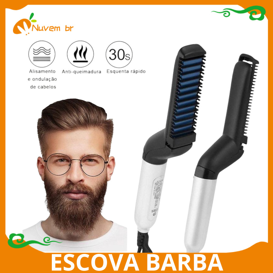Escova Barba Chapinha Modelador, Pente Portati, Chapinha prancha Modelador E Alisador De Cabelo E Barba Masculino