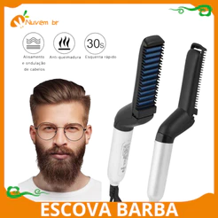 Escova Barba Chapinha Modelador, Pente Portati, Chapinha prancha Modelador E Alisador De Cabelo E Barba Masculino