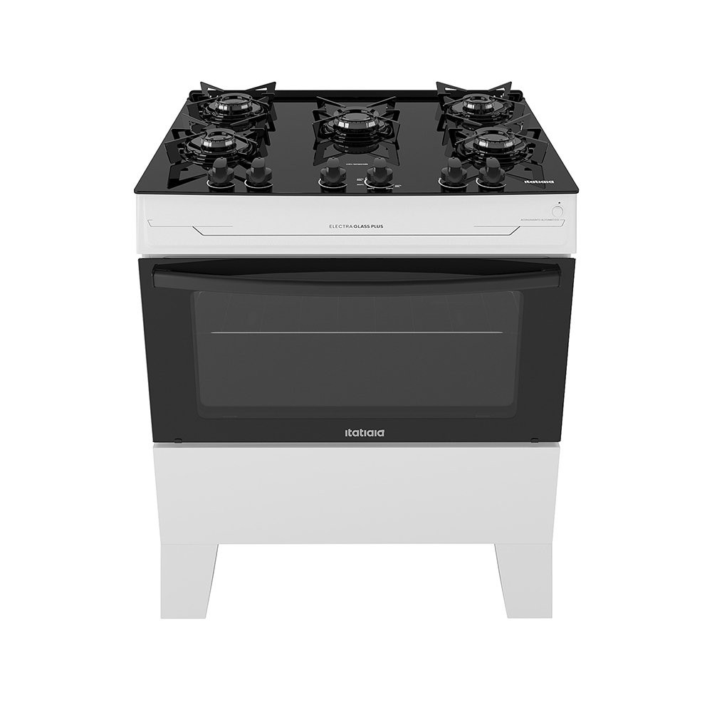 Fogão de Piso 5 Bocas Itatiaia - Electra Glass Plus, Branco, Bivolt