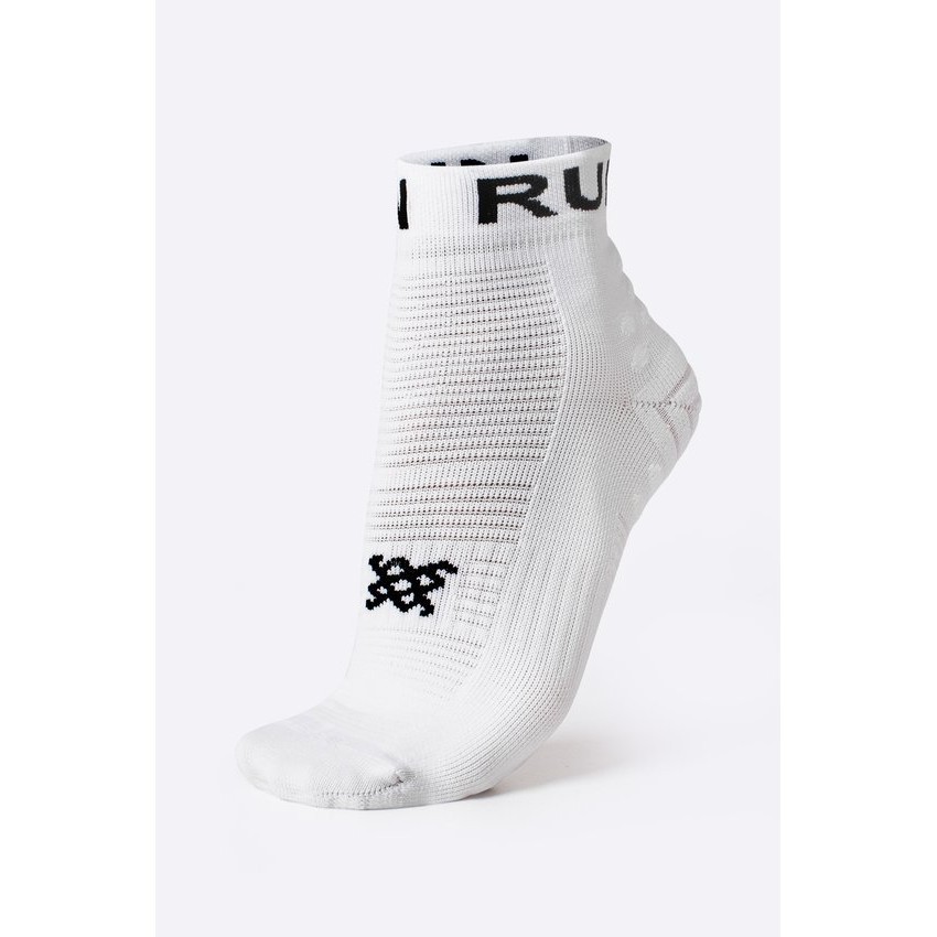 Meia Curta para Corrida HUPI - Running Pro RUN Branco – Corrida, Ciclismo e Multi Esportes - Meia de Poliamida