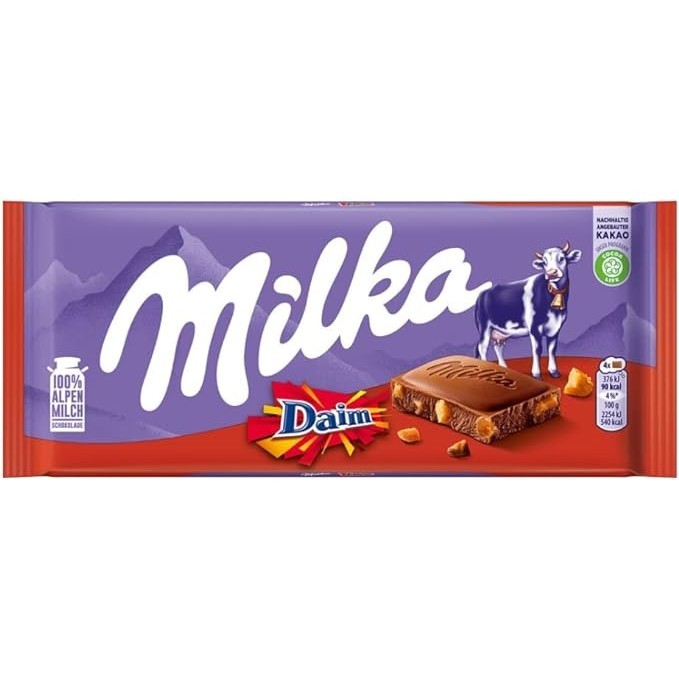 CHOCOLATE MILKA DAIM 100G em Oferta na Shopee