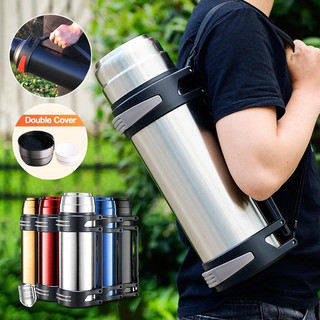 Garrafa Isotérmica 2000/2500ml Garrafa térmica com Alça Inox  Viagem Trilha Acampamento Esportes Bebida Suco
