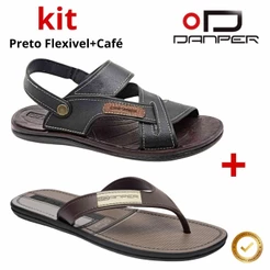 Kit 2 Pares Sandália Masculina Chinelo Sandália Danper Flexivel/Premier Original Conforto