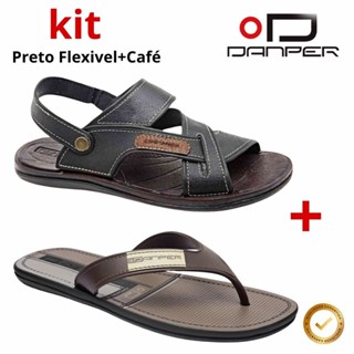 Kit 2 Pares Sandália Masculina Chinelo Sandália Danper Flexivel/Premier Original Conforto em Oferta na Shopee