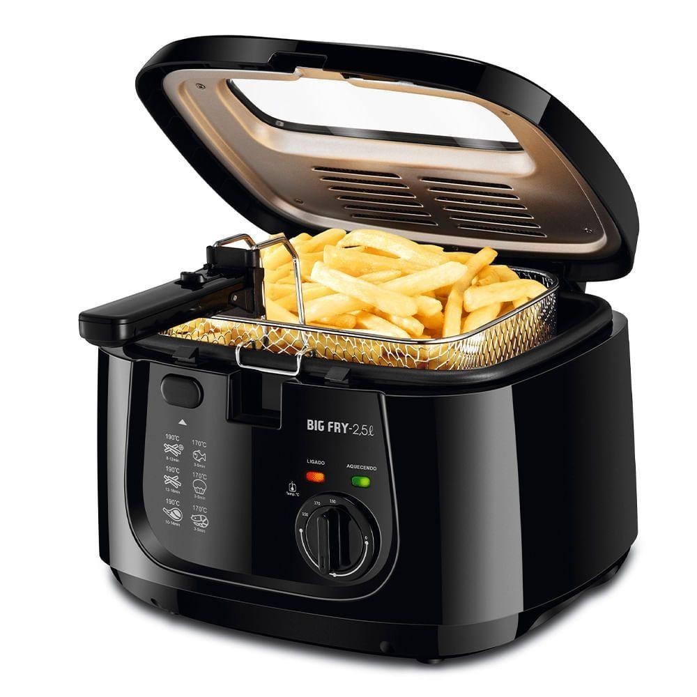 Fritadeira Elétrica Mondial Big Fry 2,5L FT-07 Preta 110V