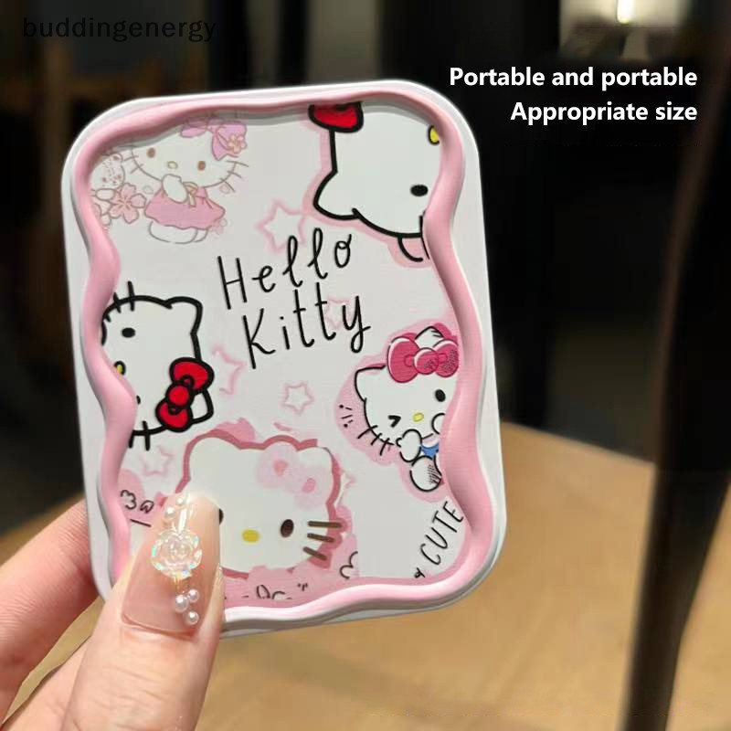 { BUDDI } Sanrio Hello Kitty Mini Espelho De Maquiagem Dobrável Com Portátil Fofo Para Meninas buddingenergy