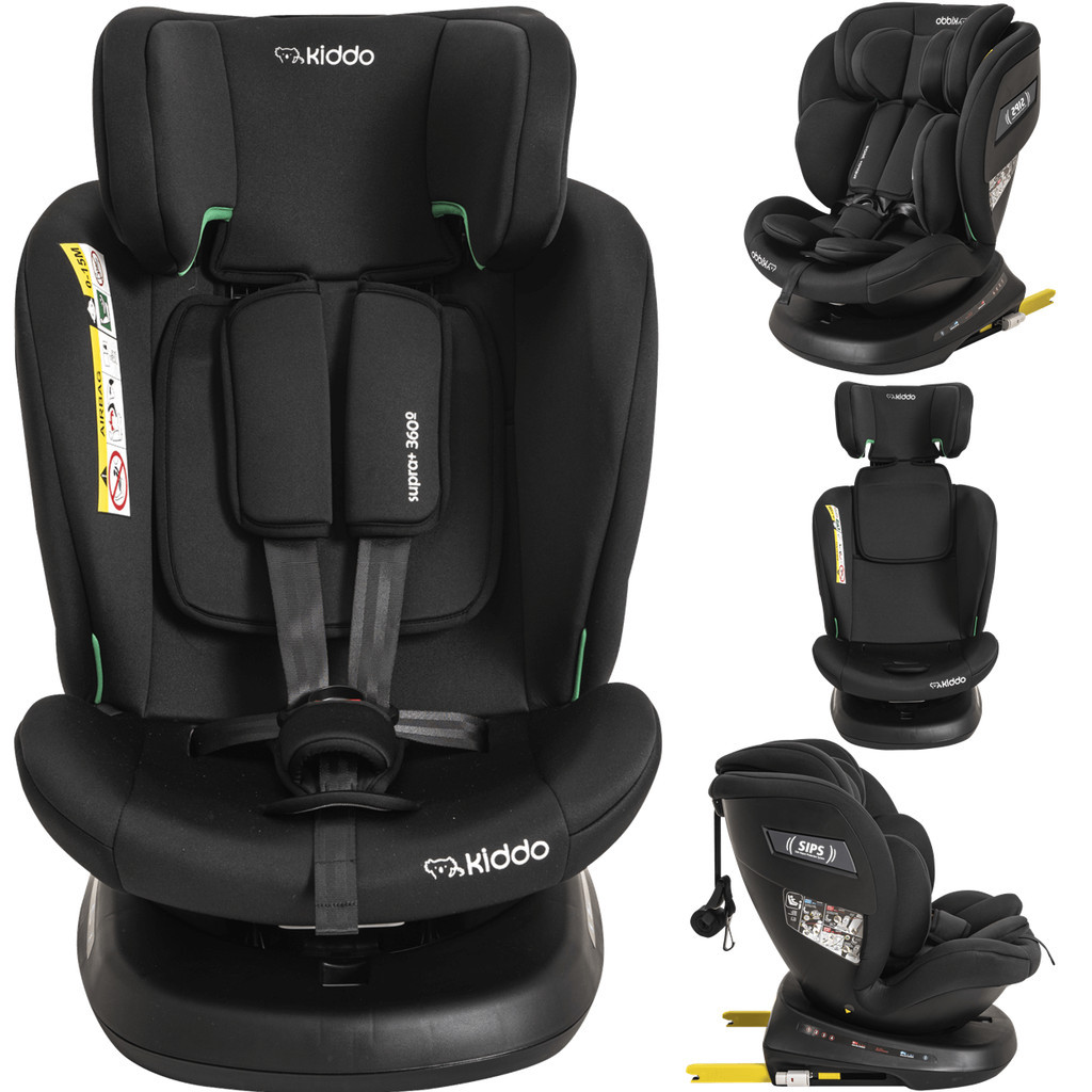 Cadeirinha para Carro Kiddo Supra+ 360 ISOFIX 0 a 36Kg Preta