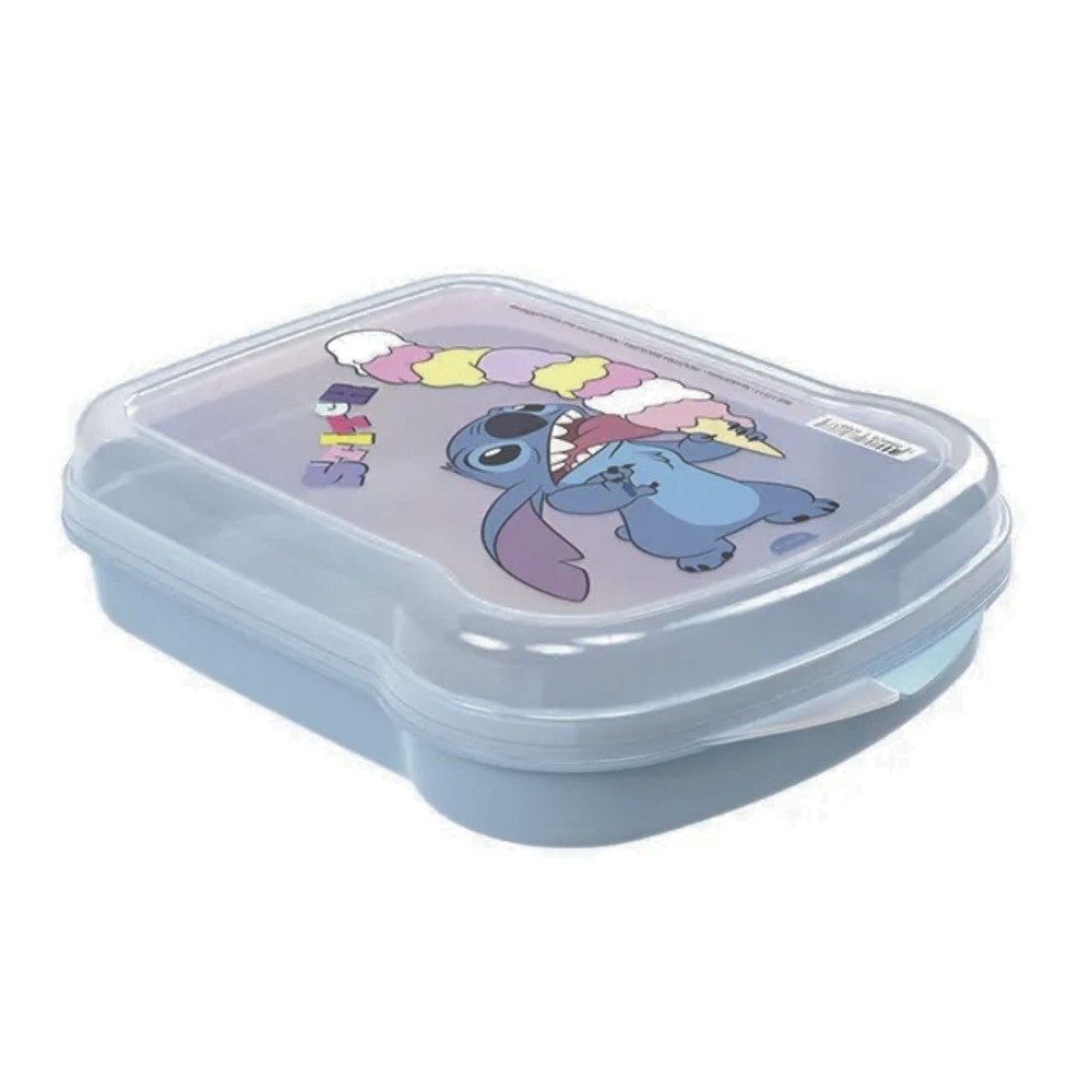 Sanduicheira Escolar Personagem Stitch para Porta Pão de Forma de Plástico Plasutil