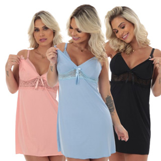 Kit 3 Camisolas Amamentação Com Fecho Click Abre Fácil Pós Parto Para Amamentar em Oferta na Shopee