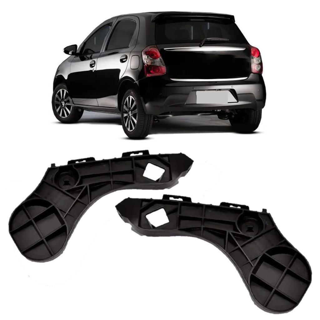 Par Suporte Guia Parachoque Traseiro Etios Hatch 2013 A 2018