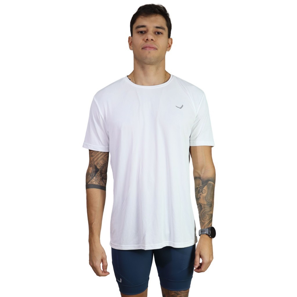 Conjunto Masculino Fitness Para Corrida Caminhada Academia Treino Indrills Branco E Azul Petróleo