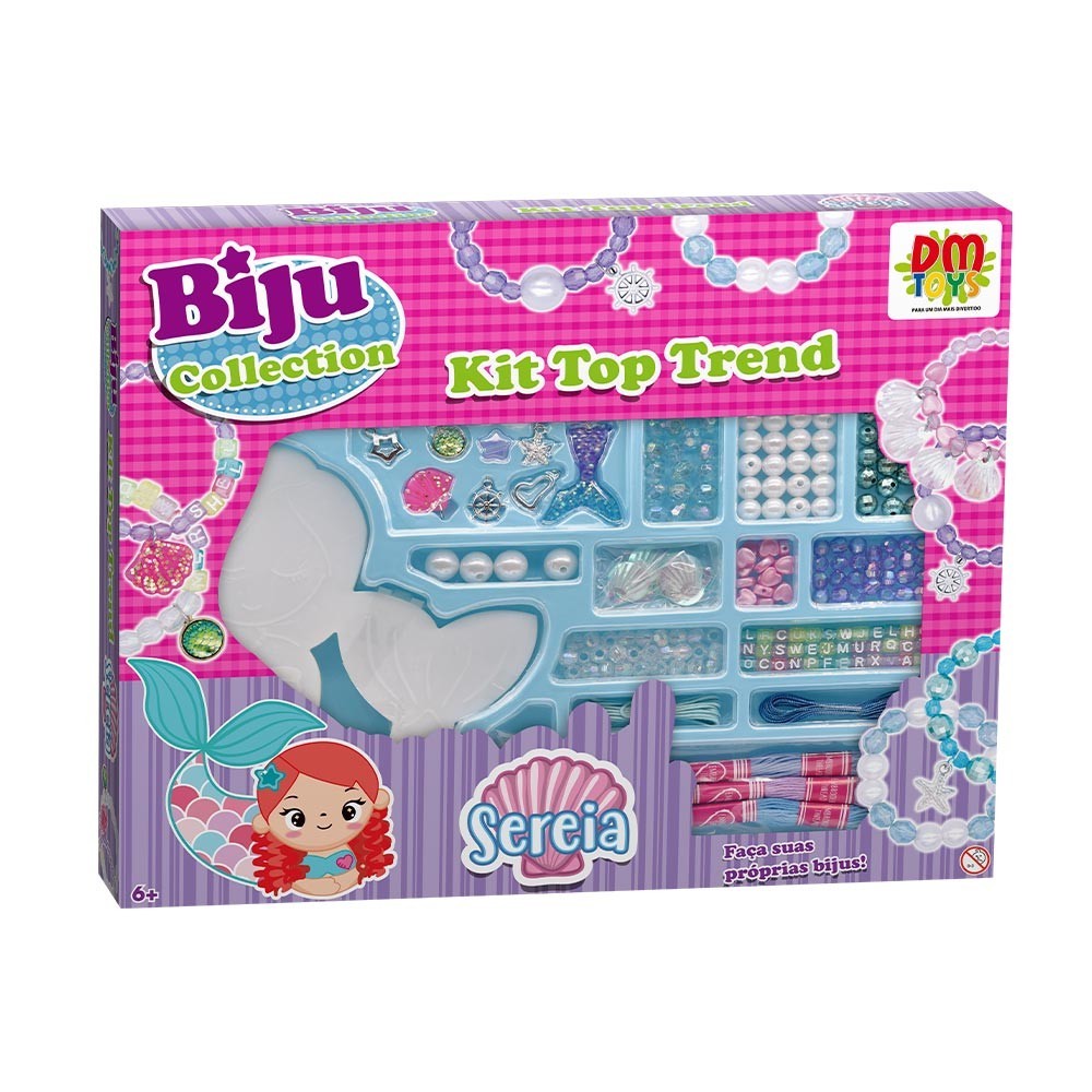Brinquedo Bijuterias Collection Kit Sereia Top Trend Miçanga