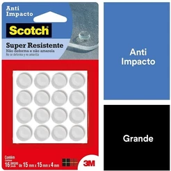 Protetor ANTI-IMPACTO 3M SCOTCH Redondo Grande 16 Unidades