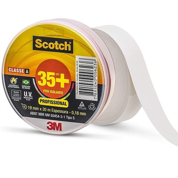 Fita Isolante 3M SCOTCH 35+ 19MM X 20M Branca em Oferta na Shopee