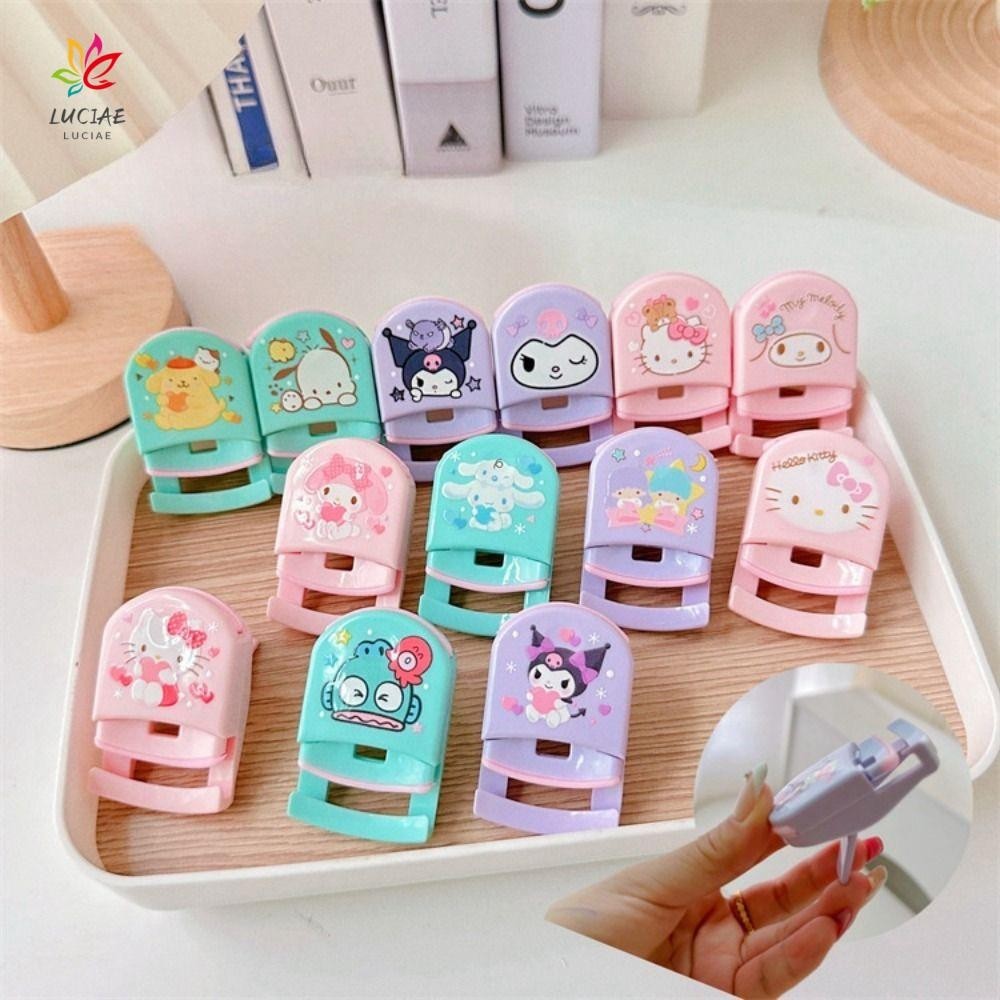 LUCIAE 2pcs Clip De Cílios , Desenho Animado Anime Cinnamoroll Melody Eyelash Curler , Kuromi Hello Kitty Plástico Portátil Ferramenta De Auxílio À Maquiagem Para Meninas Iniciantes