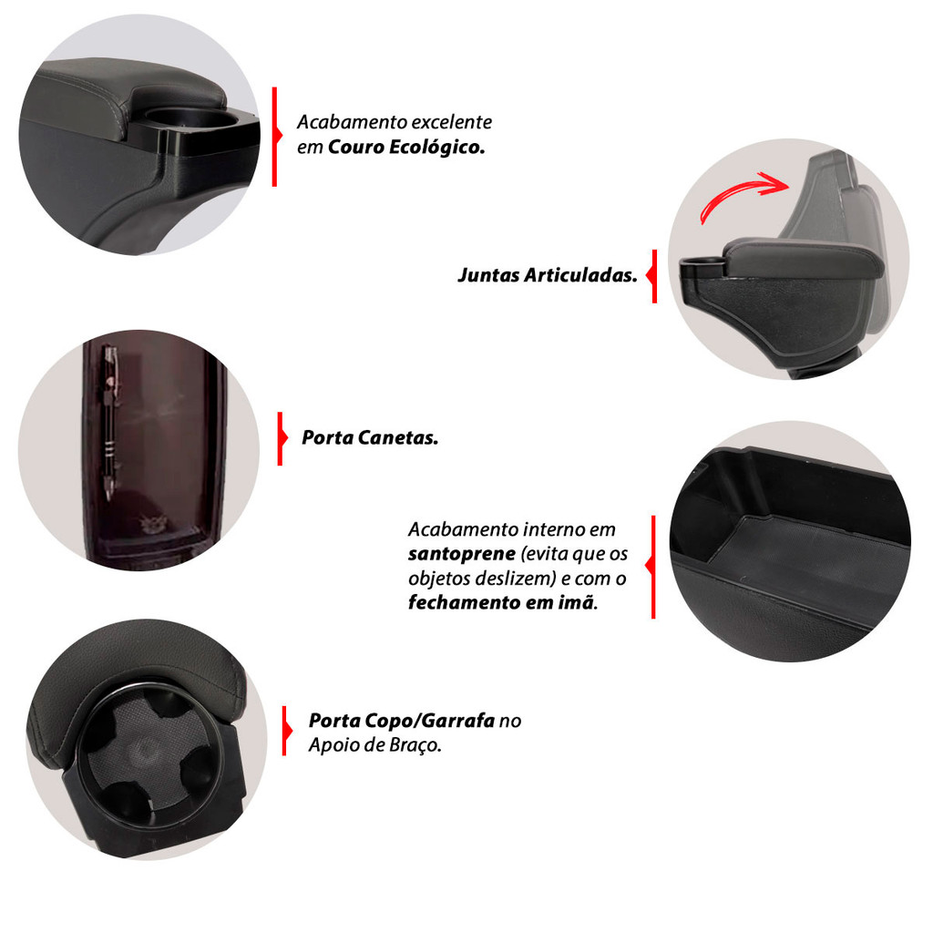 Apoio de Braço Duster E Oroch Ano 2011 Até 2023 EPC C/ Porta Copo em Oferta na Shopee