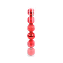 Bola de Natal em Tubo - Vermelho - 7cm - 6 unidades - Cromus - Rizzo