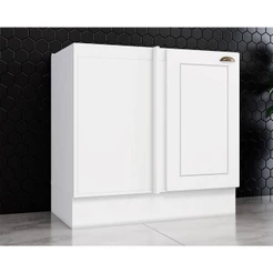Balcão de Cozinha Americana Canto Reto c/1 Porta s/ Tampo 84cm Branco - Henn