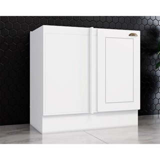 Balcão de Cozinha Americana Canto Reto c/1 Porta s/ Tampo 84cm Branco - Henn em Oferta na Shopee