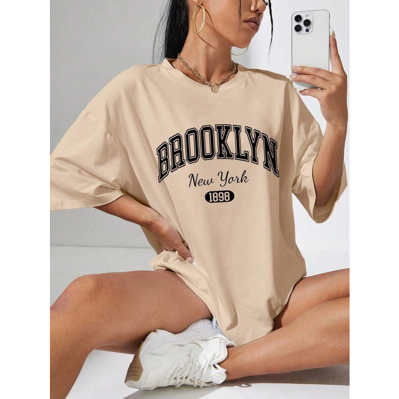 Camiseta Oversized Streetwear Unissex Brooklyn Plus Size em Oferta na Shopee