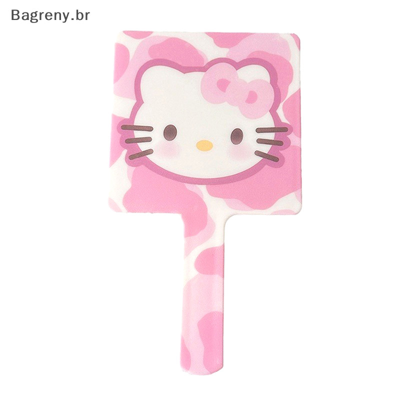 Bagreny Cartoon Hello Kitty Cosmetic Mirror Girl Beleza Decorativa Mão De Espelho Menina Aniversário Decoração Casa Espelhos De Mesa BR