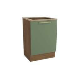 Balcão de Cozinha Botanic M629 p/Cooktop 1 Porta c/Tampo 60cm Nogueira/Oliva/Nogueira - Kappesberg