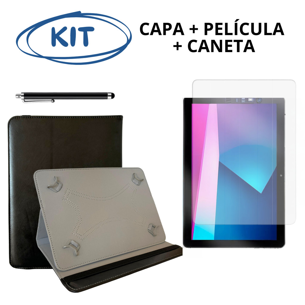 Kit Capa + Película Hidrogel + Caneta Para Tablet Goldentec GT Metal 10.1"