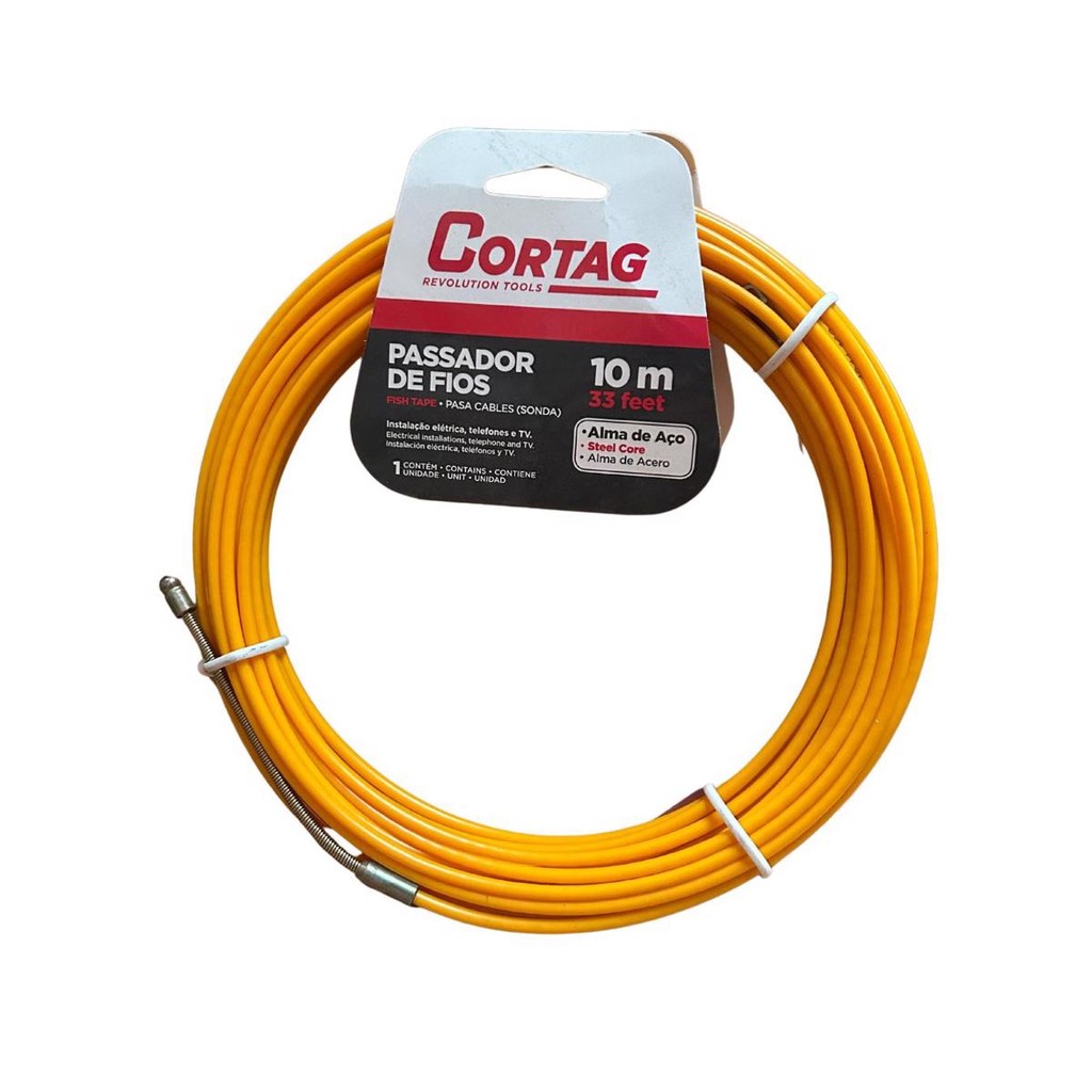 Passador De Fios Alma Aço 10m Cortag em Oferta na Shopee