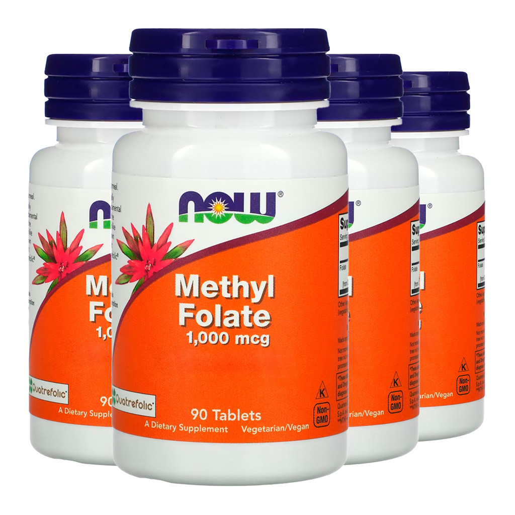 Kit 4x Metilfolato Methyl 1000mcg Now Foods 90 Tablets/Made in Usa
