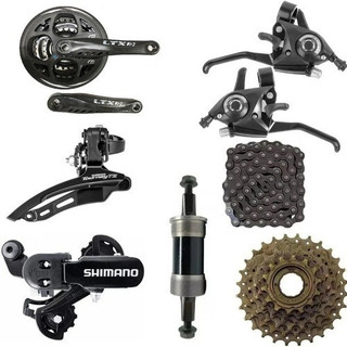KIT TRANSMISSÃO 21V COMPLETO SHIMANO PARA BICICLETA BIKE ARO 26 E 29 MTB