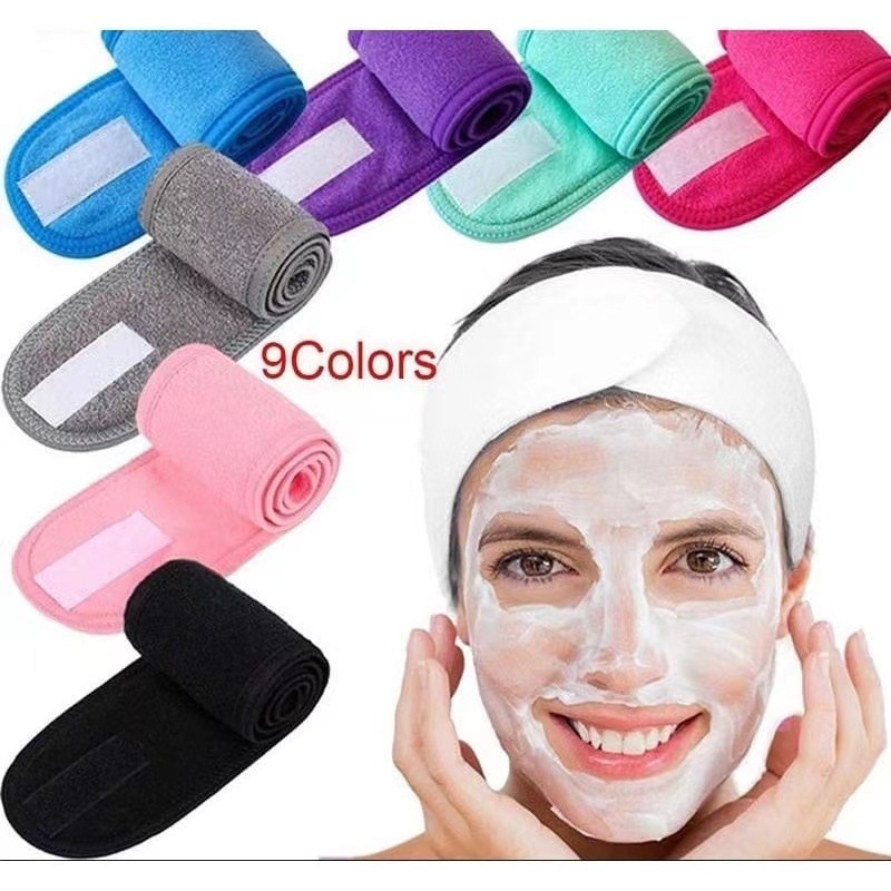 KIT12 Toalha Elástica Ajustável Para Esportes / Yoga / Chuveiro / Maquiagem / Faixa De Cabelo De Fibra Superfina