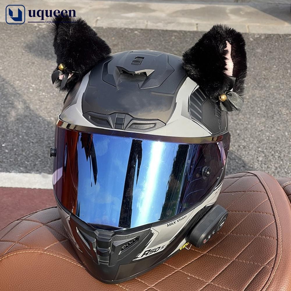 UQUEEN 2Pcs Capacete De Pelúcia Motocicleta Orelhas De Gato Decoração Autocolantes Motocross De Fora De Estrada A7L7 em Oferta na Shopee