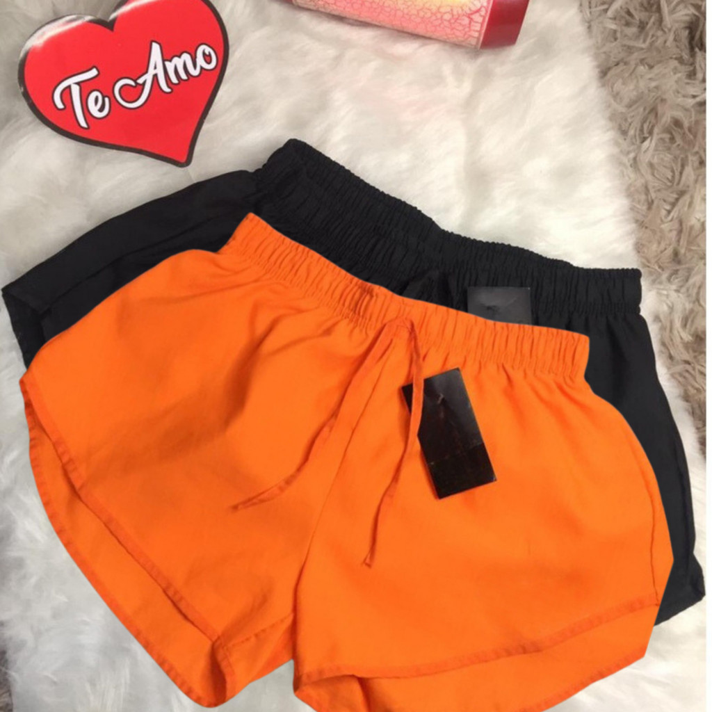 KIT 2 shorts  tactel feminino casual saida de praia corrida short academia shortinho  caminhada P ao EXG  mulher