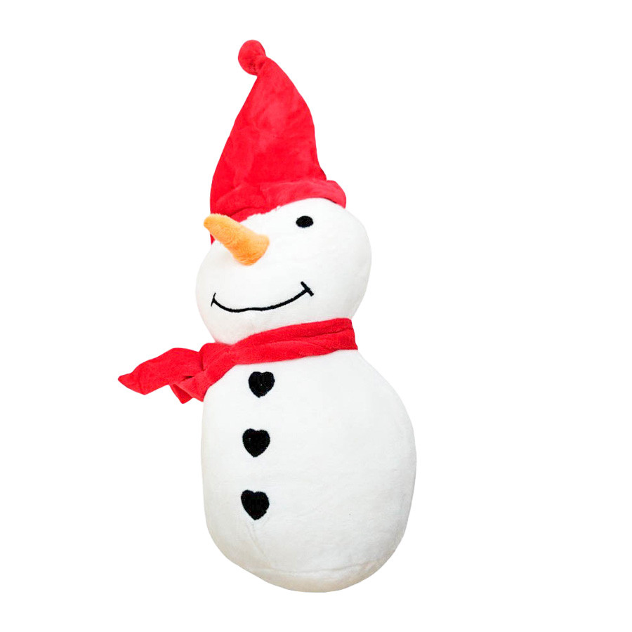 Boneco de Neve com Touca de Natal de Pelúcia - 25cm - 1 unidade - Rizzo - Mom & Baby