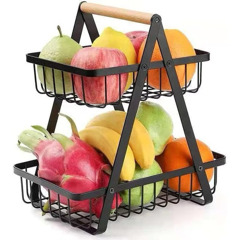 Cesto Fruteira de Mesa  Aramado até 2/3 Andares em Metal Organizador Multiuso Frutas Legumes--F1112