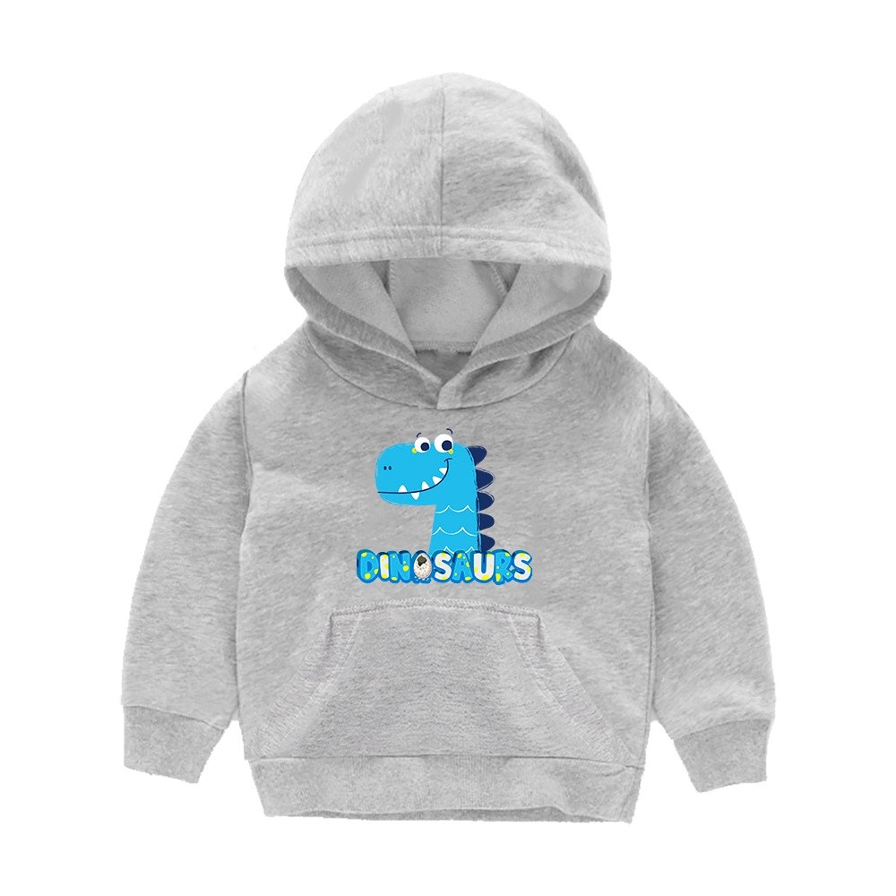 Casaco Moletom Infantil Estampado Blusão Dinossauro Azul Unissex Menino Menina blusa de frio algodão flanelado inverno