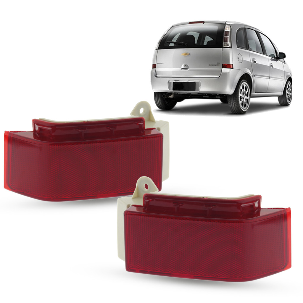 Par Refletor Lanterna Olho Gato Para-choque Traseiro Chevrolet Meriva 2003 2004 2005 2006 2007 2008 2009 2010 2011 2012