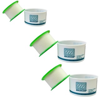 Kit C/3 Fitas Micropore Branca 2,5cm X 10m - Maxicor em Oferta na Shopee