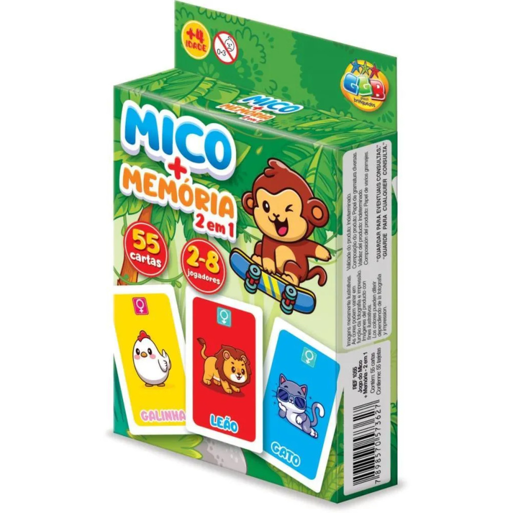 Jogo do Mico + Jogo da Memória 2 em 1 em Oferta na Shopee