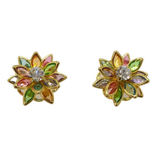 Brinco Folheado a Ouro Flor Pétalas Navete -  Excelente Acabamento em Oferta na Shopee