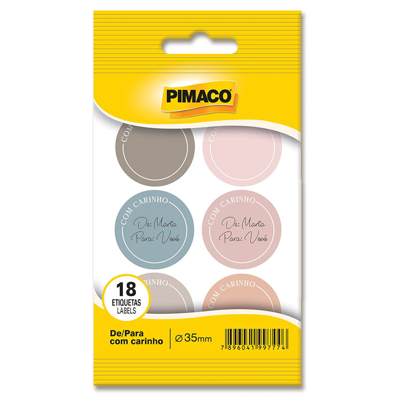 Etiqueta de/para carinho com 18 unidades Pimaco em Oferta na Shopee