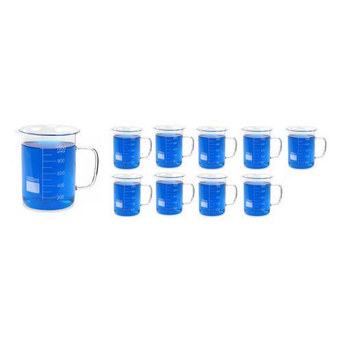 Bequer De Vidro Com Alca De 1l 1000ml - Caixa C/ 10 Unidades