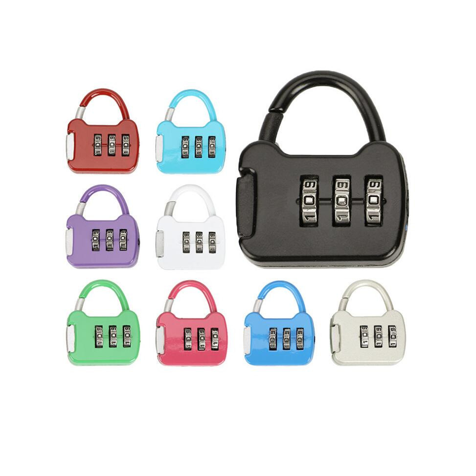 Imagem KIT 2 Peças Cadeado Portátil Com Senha – Ideal Para Armários / Malas e Bolsas de Viagem - Entrega Pronto