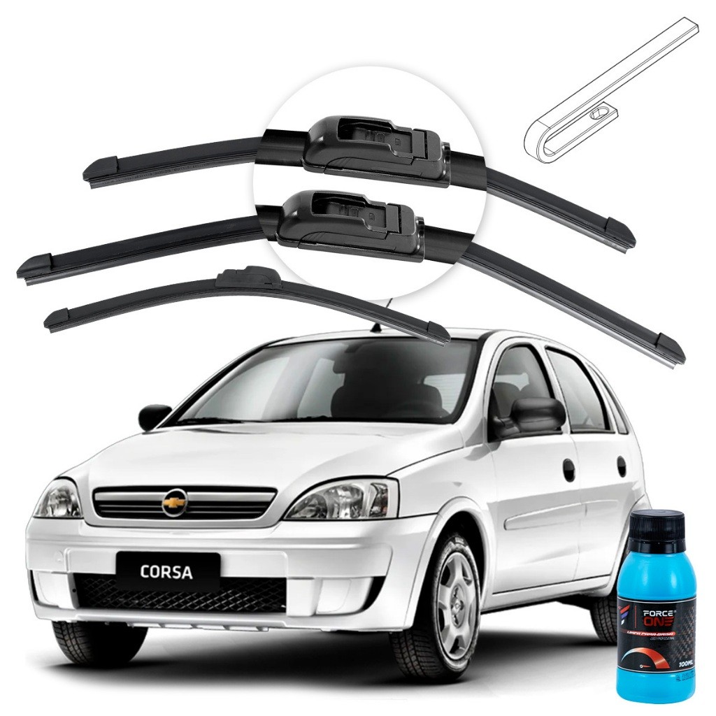 Palheta Limpador de Parabrisa Chevrolet Corsa Hatch ano 04 a 12 Universal Dianteira e Traseira em Oferta na Shopee