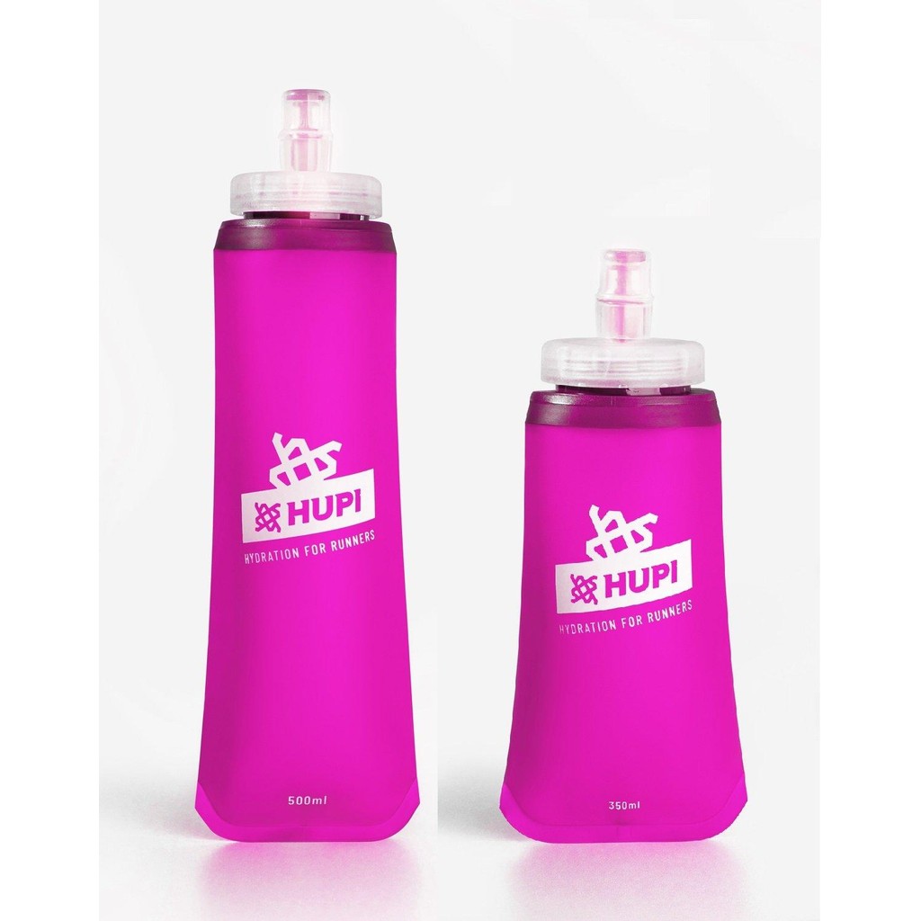 Kit Garrafas Dobráveis Soft Flash HUPI Rosa 350ml + 500ml em Oferta na Shopee